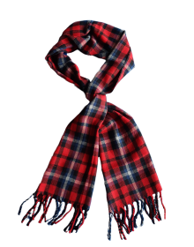 Unisex pure wool muffler check design red and black